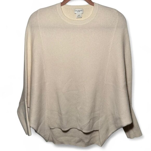 Club Monaco Knit Cashmere Crewneck Coon Sweater in Shell - Picture 4 of 5